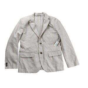 Old Navy Men's Blazer Medium Beige Linen Blend 2 Button Sport Coat Jacket